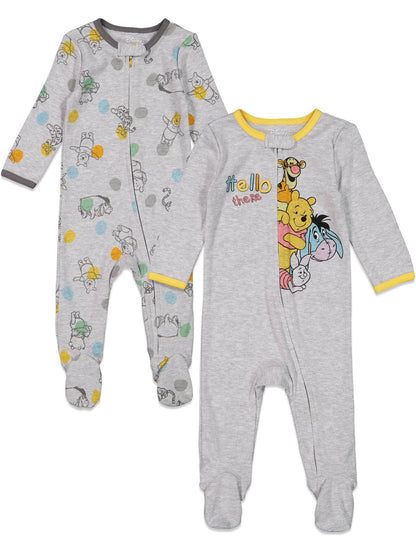 Disney Baby 2 Pack Zip Up Sleep N' Plays Newborn to Infant Sizes (Newborn - 24 Months)