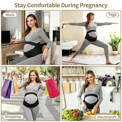 ChongErfei Maternity Belt, Pregnancy 3 in 1 Support Belt for Back/Pelvic/Hip Pain, Maternity Band Belly Support for Pregnancy Belly Support Band (L: Fit Ab 39.5"-51.3", Black)