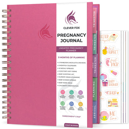 Clever Fox Pregnancy Journal & Memory Book - Pregnancy Planner & Notebook for Expecting Moms – Baby Keepsake, First Time Moms Gift (Lavender, 9" x 10.5")