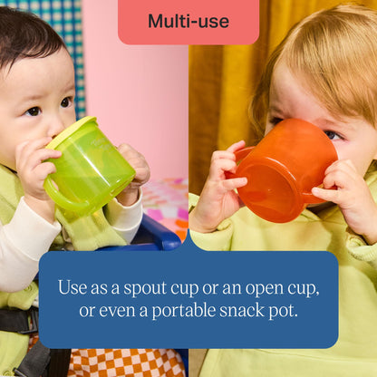 Tommee Tippee Transition Baby Sippy Cup With Spout, Ages 4 Months and Up, 5 oz, Leak-Proof Silicone Spout, Easy Grip Handles, Pink, Pack of 2