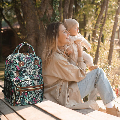 Tenot Diaper Bag Backpack for Women Large Capacity with Insulated Pockets Multifunctional Diaper Bags For Baby Girl Boy Waterproof Baby Bags For Mama Maternity Travel Bag Black