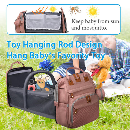 Jeryswet Baby Diaper Bags with Changing Station, Waterproof Large Capacity Diaper Bag Backpack for Moms Dads with USB Charging Port and Stroller Straps, Baby Shower Gifts, Grey