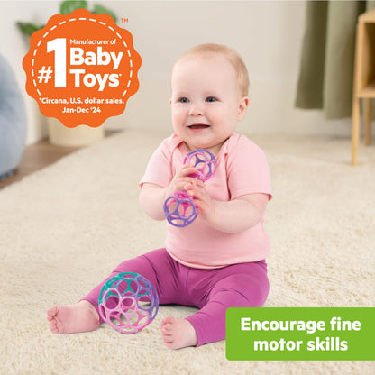 Bright Starts Oball Shaker Rattle Toy, Ages Newborn Plus