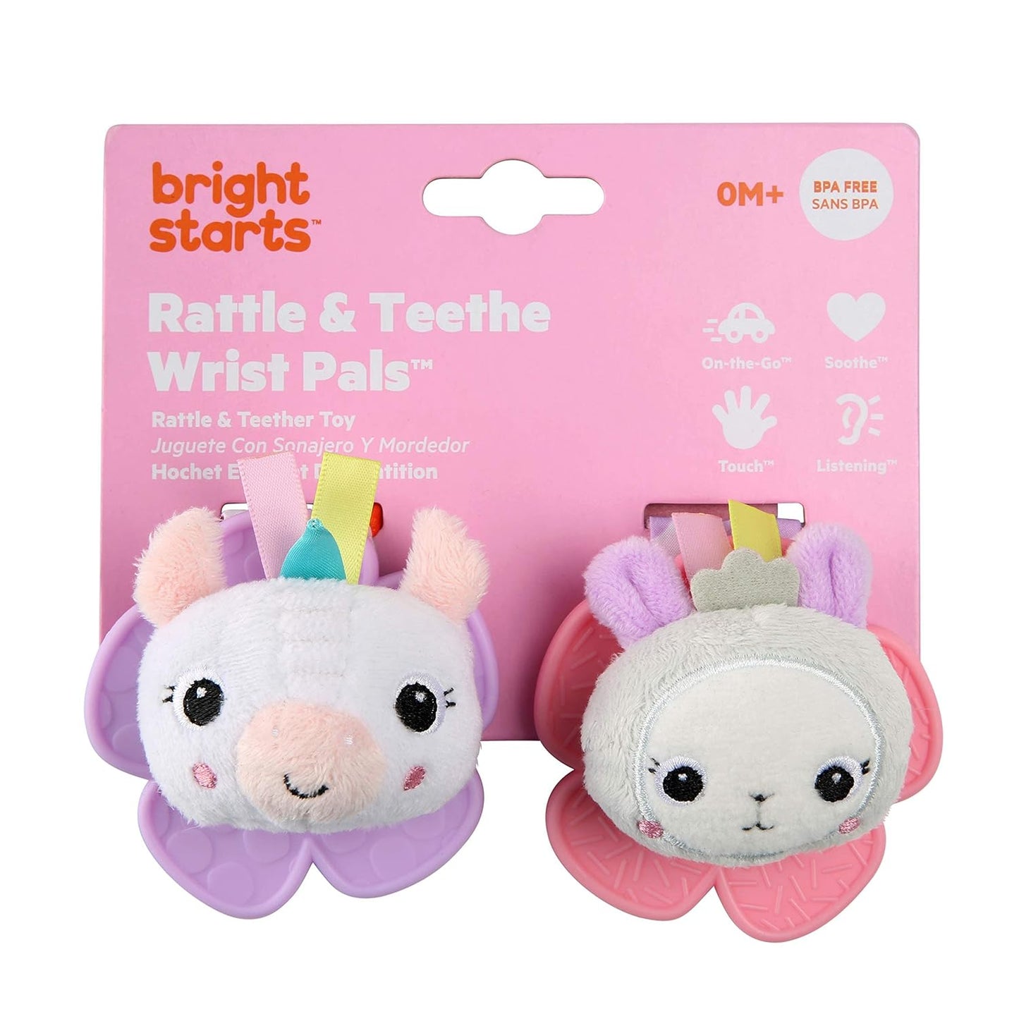 Bright Starts Snuggle & Teethe BPA-Free Crinkle Teething Plush Baby Toy - Giraffe