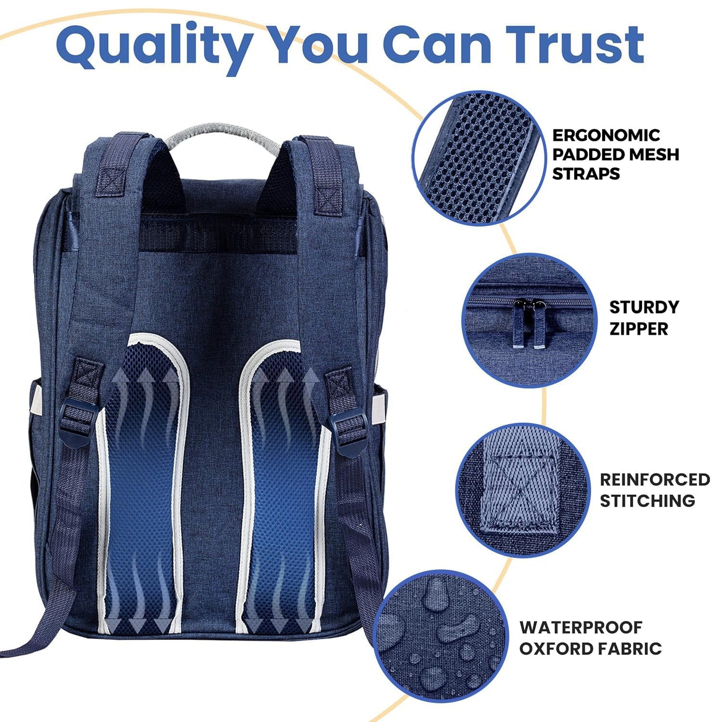 PILLANI Baby Diaper Bag Backpack - Baby Bag for Girls & Boys, Large Waterproof Toddler Diaper Backpack - Baby Shower Gifts & Registry Must Haves - Travel Diaper Bags with Changing Pad - Newborn Stuff