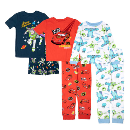 Disney Unisex Kids' 6-piece Snug-fit Cotton Matching Comfortable Pajama Set, Soft & Cute for Kids