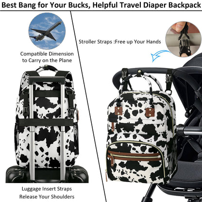 Tenot Diaper Bag Backpack for Women Large Capacity with Insulated Pockets Multifunctional Diaper Bags For Baby Girl Boy Waterproof Baby Bags For Mama Maternity Travel Bag Black