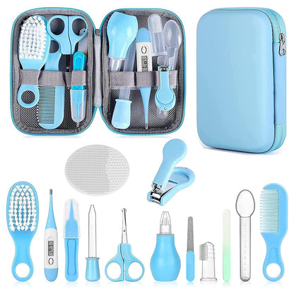 Baby Grooming Kit, Infant Safety Care Set with Hair Brush Comb Nail Clipper Nasal Aspirator,Baby Essentials Kit for Newborn Girls Boys (Pink Baby Grooming kit)