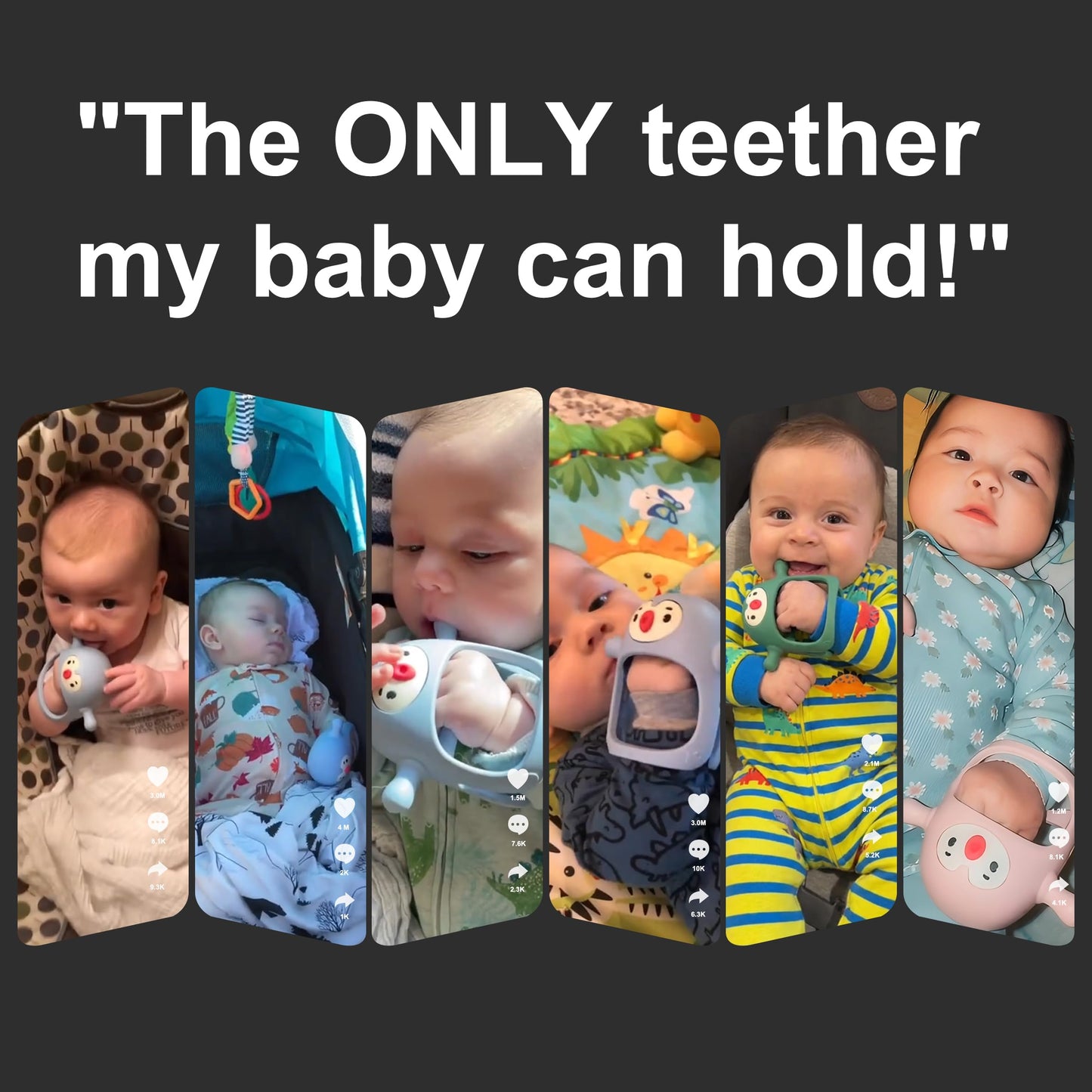 Smily Mia Penguin Teethers, Silicone TeethingToys for Babies 0-6Months, Baby Teethers for 3-6Months, Hand Teether for Infants, Teething/Teether Pacifiers for Infants, Light Purple