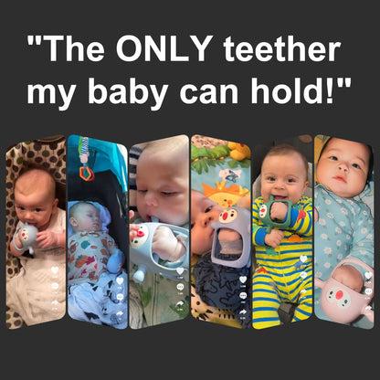 Smily Mia Penguin Teethers, Silicone TeethingToys for Babies 0-6Months, Baby Teethers for 3-6Months, Hand Teether for Infants, Teething/Teether Pacifiers for Infants, Light Purple