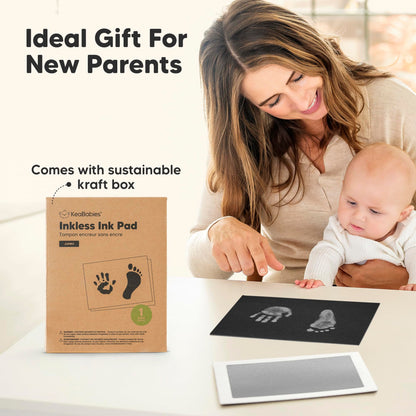 4-Pack Inkless Baby Hand and Footprint Kit - Mess Free Ink Pad for Newborn Keepsake, Dog Nose & Paw Print Kit, Clean Touch Ink Pad for Baby Hand & Footprints, First Mother's Day (Jet Black)