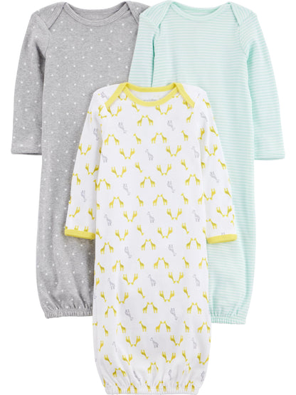Simple Joys by Carter's Baby 3-pack Neutral Cotton Sleeper Gown