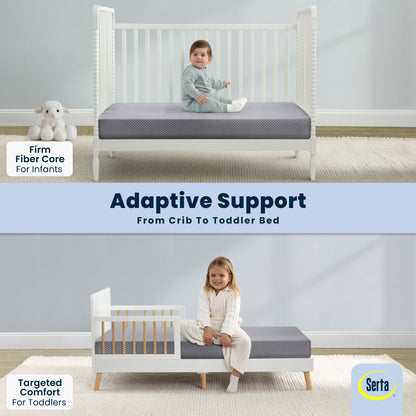 Serta Perfect Start Limited Dual Sided Baby Crib Mattress and Toddler Mattress, Breathable Fiber Core, GREENGUARD Gold Certified, Waterproof, 7 Year Warranty, Made in USA