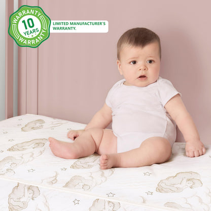 Dream On Me Twilight 5” 88 Coil Inner Spring Crib & Toddler Mattress – Brown Cloud, Greenguard Gold & BSA Certified, Waterproof & Stain-Resistant Cover, Fits Standard Full-Size Cribs & Toddler Beds
