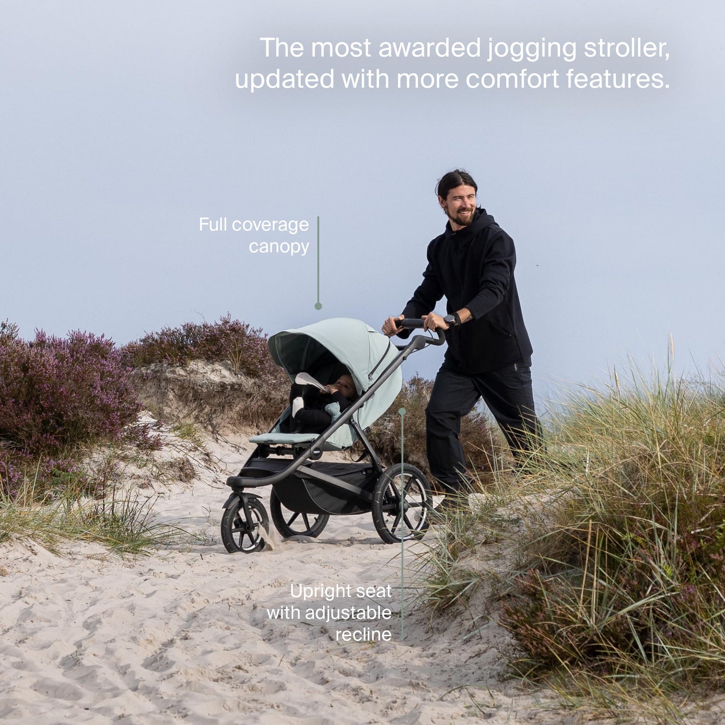 Thule Urban Glide 3 Single Child All-Terrain Stroller, Lightweight, Air-Filled Tires & Suspension, Integrated Hand Brake