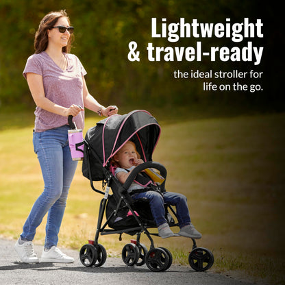 Dream On Me Vista Moonwalk Baby Stroller, Lightweight Travel Umbrella Stroller with Compact Fold, Smooth Ride Wheels, Multi-Position Recline, Spacious Storage Basket with Cup Holder, Light Gray