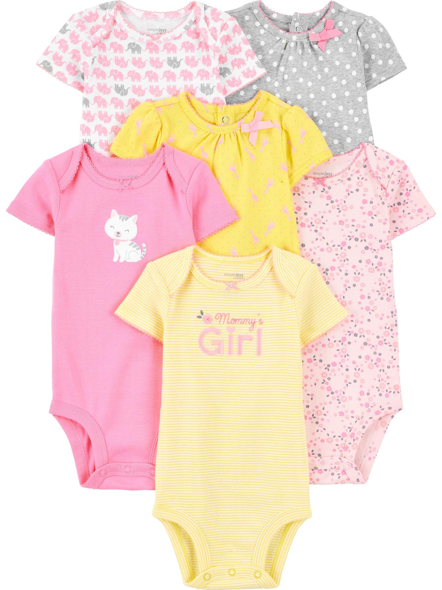 Simple Joys by Carter's Baby-Girls 6-Pack Short-Sleeve Bodysuit