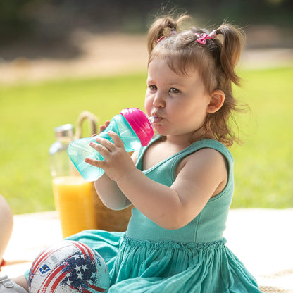 Nuby No-Spill Sippy Cup with Flex Straw - (3-Pack) 10-Ounce Bottles - Sippy Cups for Toddlers 12+ Months - Neutral Color Training Cups for Toddlers