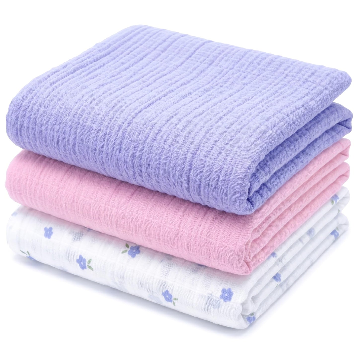 Muslin Swaddle Blankets for Newborns, 3 Pack Multipurpose 100% Organic Cotton, Ultra Soft Breathable Receiving Blanket 47 x 47 inches, Swaddle Wrap for Baby Boys & Girls