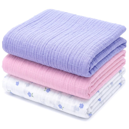 Muslin Swaddle Blankets for Newborns, 3 Pack Multipurpose 100% Organic Cotton, Ultra Soft Breathable Receiving Blanket 47 x 47 inches, Swaddle Wrap for Baby Boys & Girls