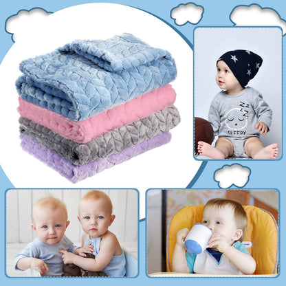 Frienda 4 Pcs Baby Fuzzy Blanket Fluffy Baby Blanket for Boys Girls Soft Warm Infant Newborn Toddler Receiving Nursery Bed Supplies, 32 x 24 Inch(Pink Color)