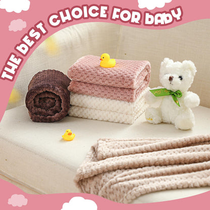Frienda 4 Pcs Baby Fuzzy Blanket Fluffy Baby Blanket for Boys Girls Soft Warm Infant Newborn Toddler Receiving Nursery Bed Supplies, 32 x 24 Inch(Pink Color)