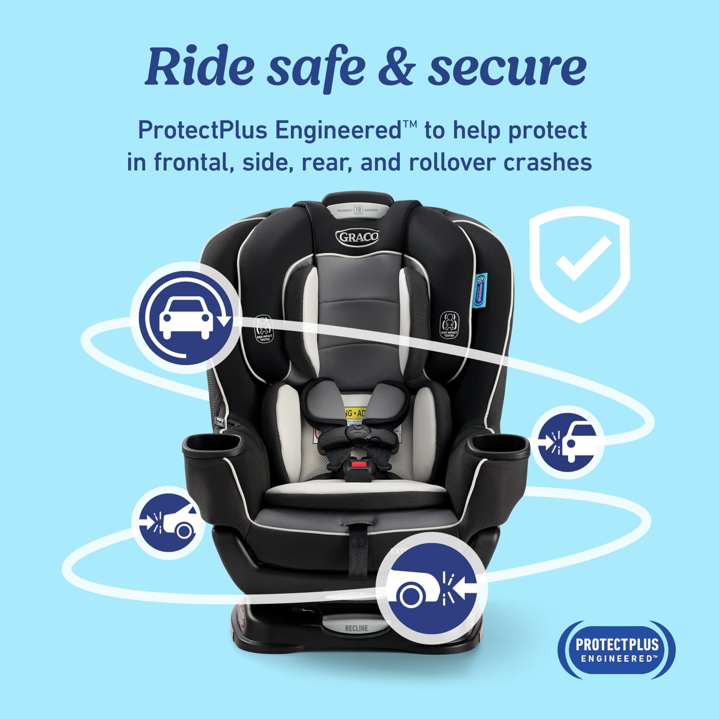 Graco Extend2Fit 3-in-1 Convertible Car Seat, 3 Modes – Rear Facing, Forward Facing Baby Car Seat and Highback Booster Seat, Adjustable Extension Panel for Extra Legroom, Cullen
