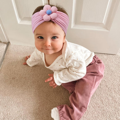CÉLLOT 5 Pcs Baby Flower Headbands Baby Girls Nylon Headbands Soft Hairbands Hair Accessories for Newborn Infant Toddler Kids
