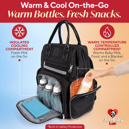 Award-Winning Baby Diaper Bag Backpack with Changing Station –Large Multifunction Waterproof Diaper Bag, Warm Bottle Pockets, Travel Baby Organizer Mom & Dad, Newborn Baby Essentials, Newborn Gift