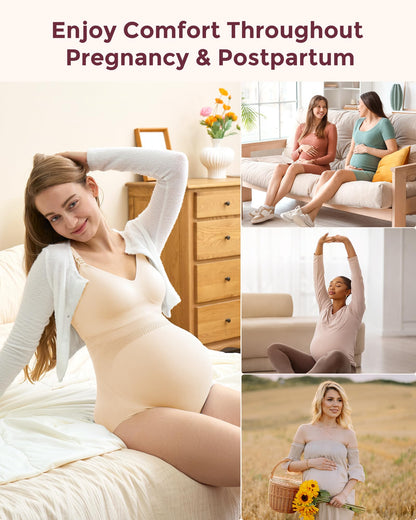 Momcozy Women's Maternity High Waist Underwear Pregnancy Soft Seamless Maternity Underwear Over Bump