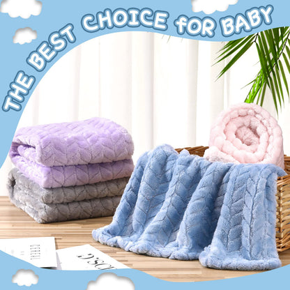 Frienda 4 Pcs Baby Fuzzy Blanket Fluffy Baby Blanket for Boys Girls Soft Warm Infant Newborn Toddler Receiving Nursery Bed Supplies, 32 x 24 Inch(Pink Color)