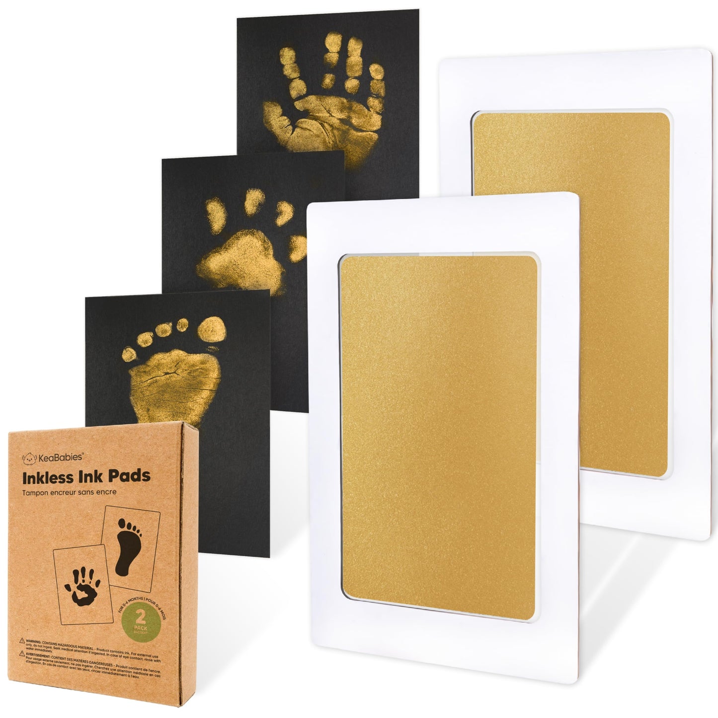 4-Pack Inkless Baby Hand and Footprint Kit - Mess Free Ink Pad for Newborn Keepsake, Dog Nose & Paw Print Kit, Clean Touch Ink Pad for Baby Hand & Footprints, First Mother's Day (Jet Black)