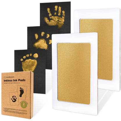 4-Pack Inkless Baby Hand and Footprint Kit - Mess Free Ink Pad for Newborn Keepsake, Dog Nose & Paw Print Kit, Clean Touch Ink Pad for Baby Hand & Footprints, First Mother's Day (Jet Black)