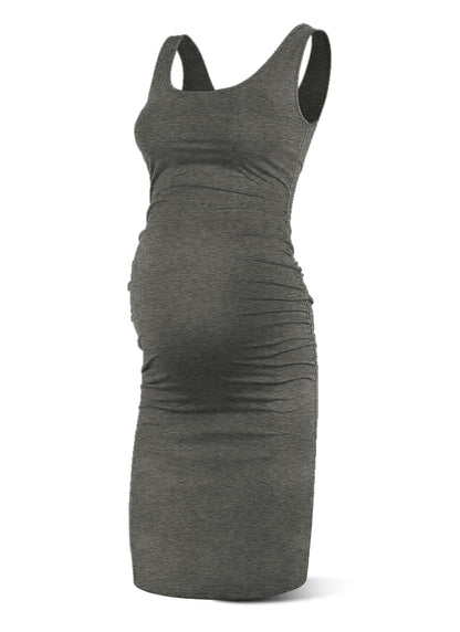 Rnxrbb S-2XL Women Summer Sleeveless Maternity Dress Pregnancy Tank Scoop Neck Mama Clothes Casual Bodycon Clothing