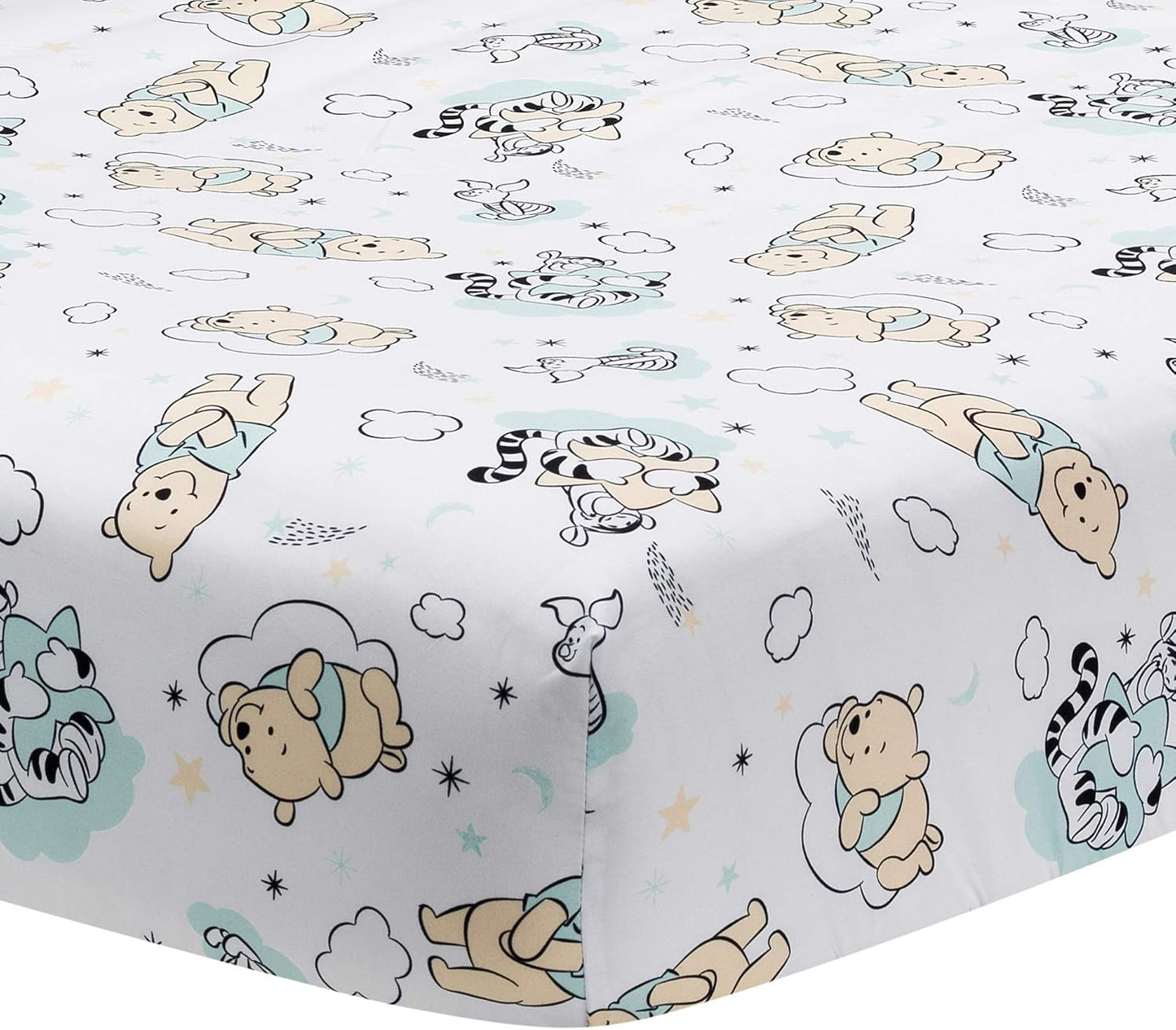Lambs & Ivy Disney Baby Forever Mickey Mouse White Fitted Crib Sheet