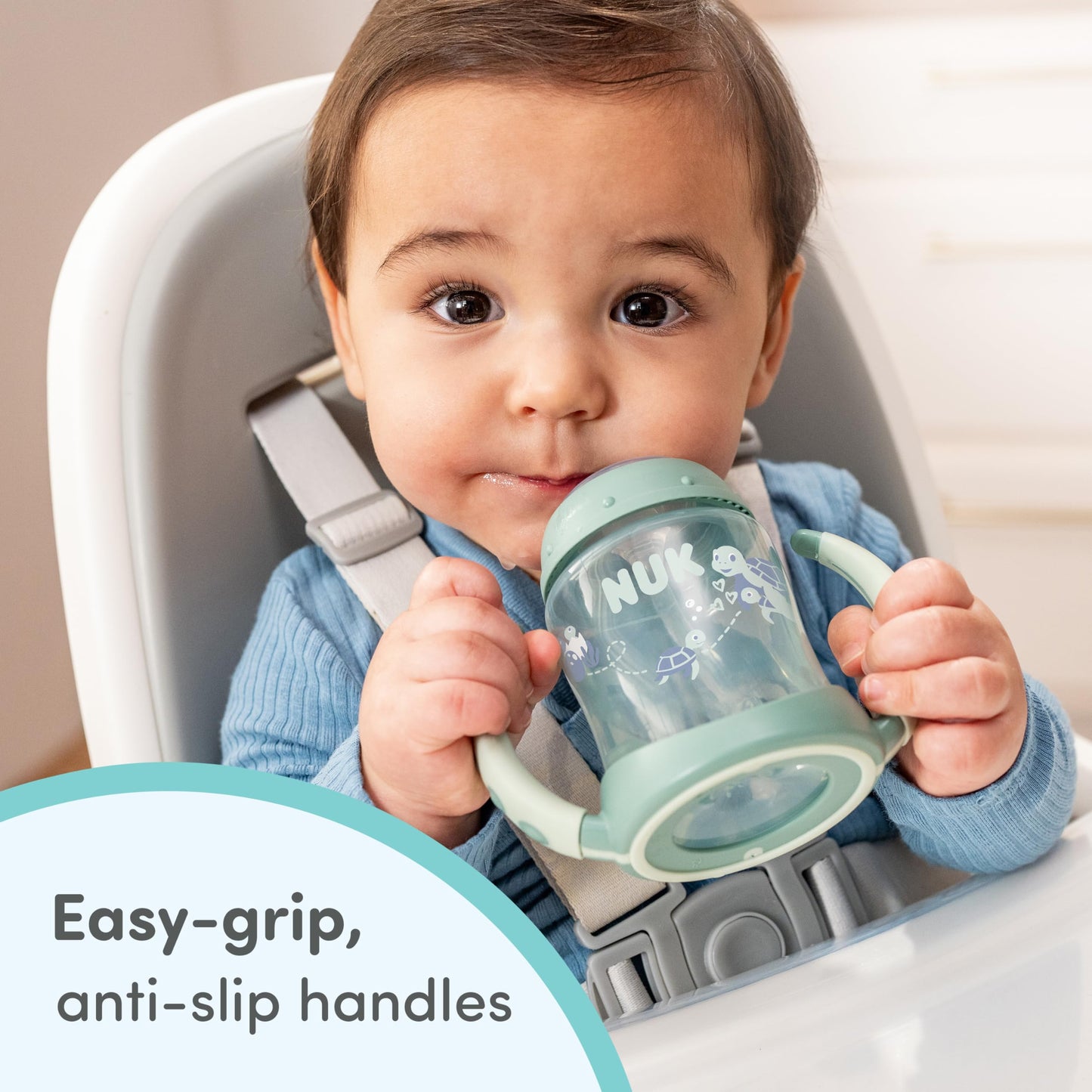 NUK Learner Straw Cup 10oz - Toddler Cup with Soft Straw for Easy Drinking Suitable for Ages 8 Months and Up