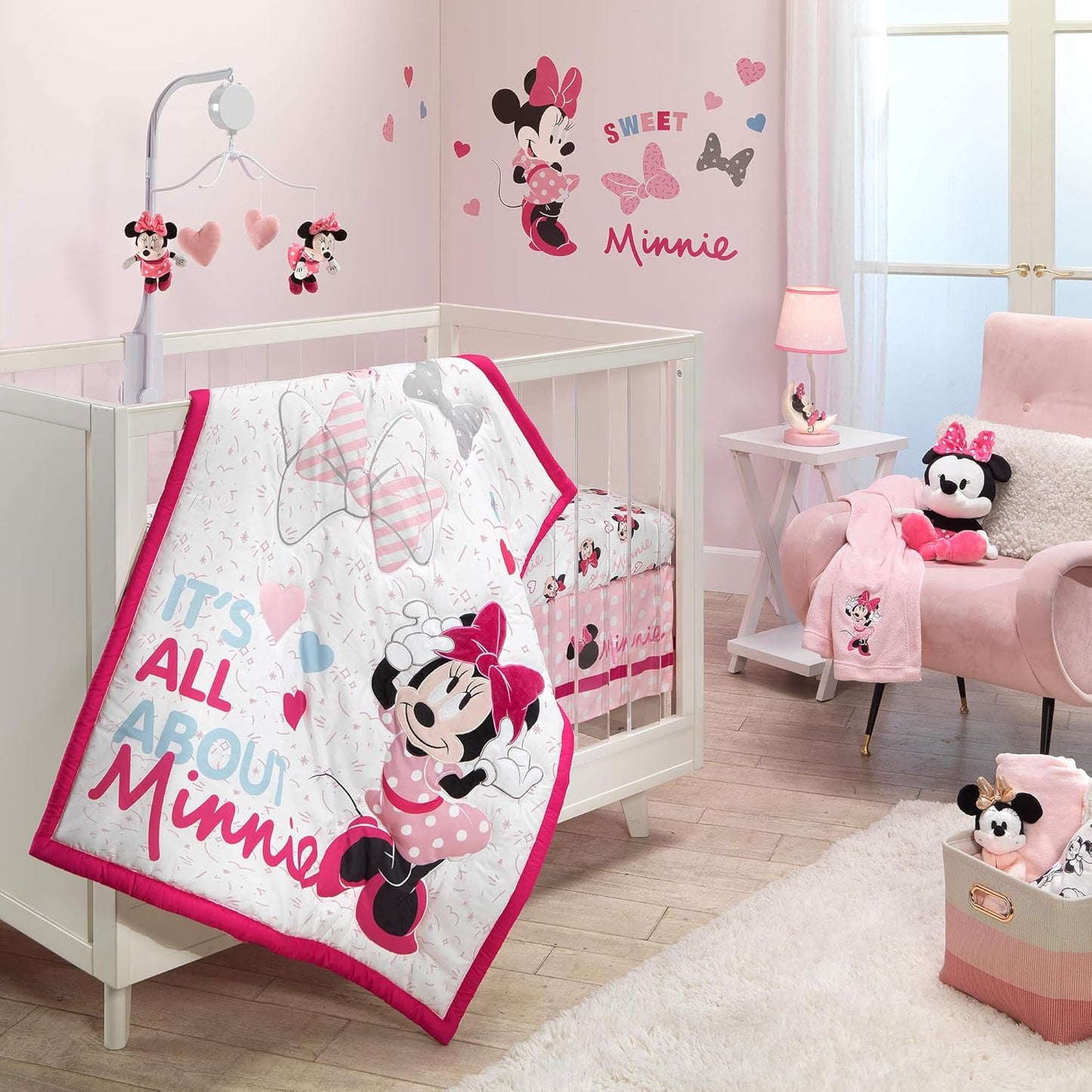 Lambs & Ivy Disney Baby Forever Mickey Mouse White Fitted Crib Sheet