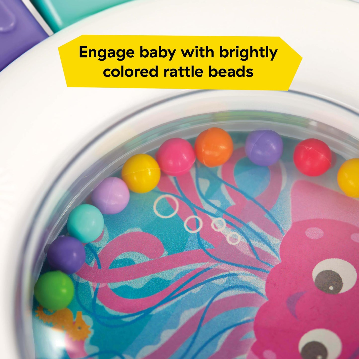 Baby Einstein Outstanding Opus The Octopus Sensory Rattle & Teether Multi-Use Toy, BPA Free & Chillable, 3 Months & up, Multicolored