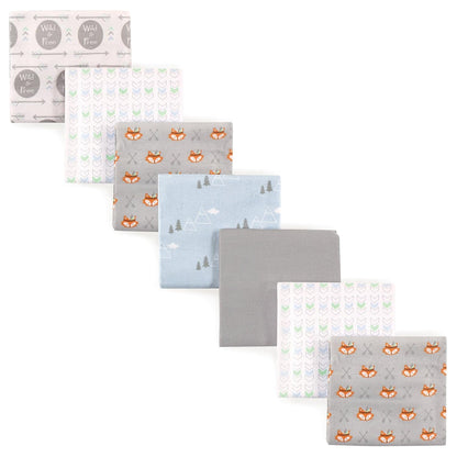 Luvable Friends Unisex Baby Cotton Flannel Receiving Blankets, Rainbow 7-Pack, One Size