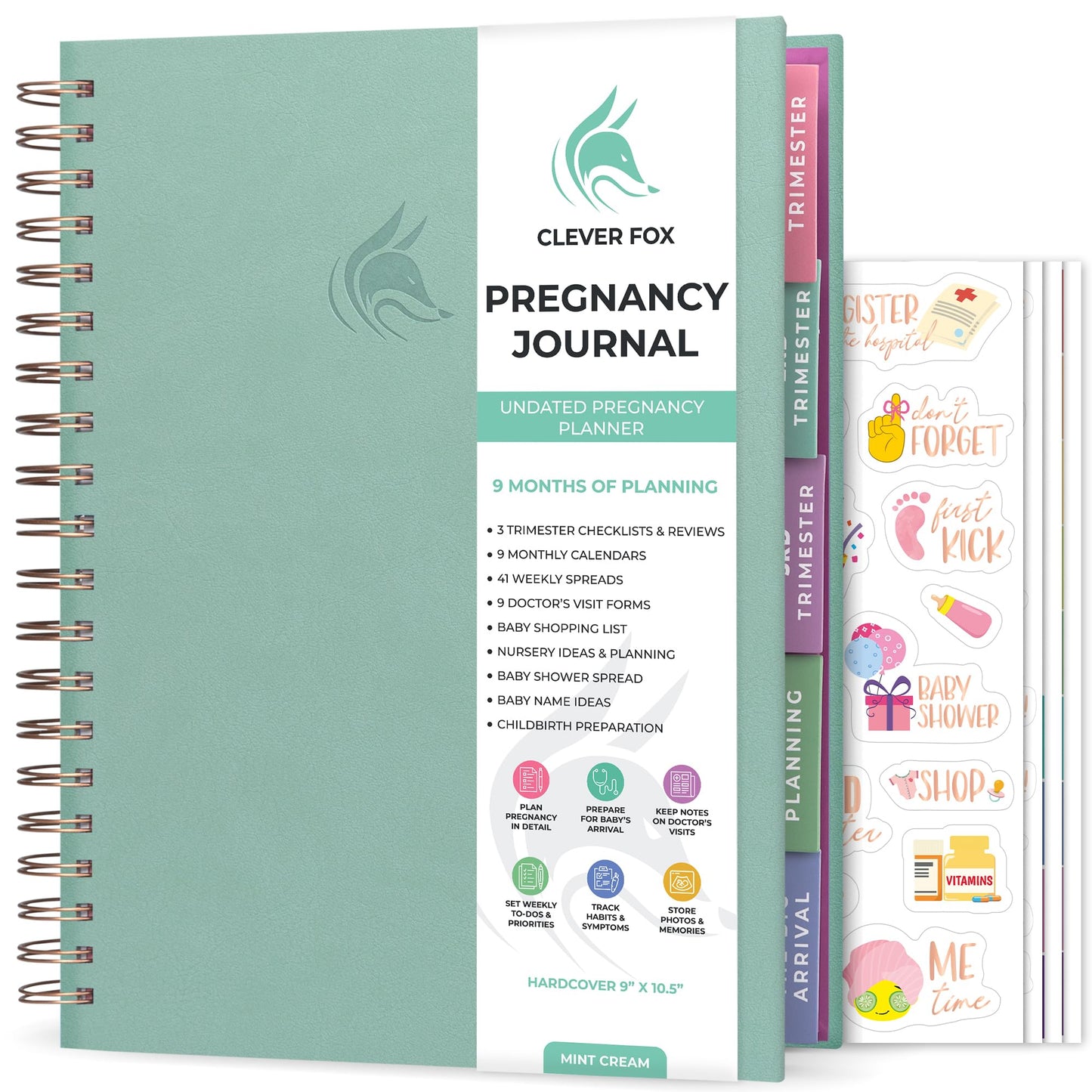 Clever Fox Pregnancy Journal & Memory Book - Pregnancy Planner & Notebook for Expecting Moms – Baby Keepsake, First Time Moms Gift (Lavender, 9" x 10.5")
