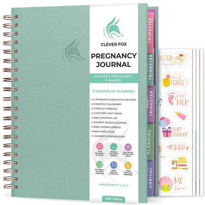 Clever Fox Pregnancy Journal & Memory Book - Pregnancy Planner & Notebook for Expecting Moms – Baby Keepsake, First Time Moms Gift (Lavender, 9" x 10.5")