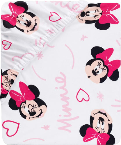 Lambs & Ivy Disney Baby Forever Mickey Mouse White Fitted Crib Sheet