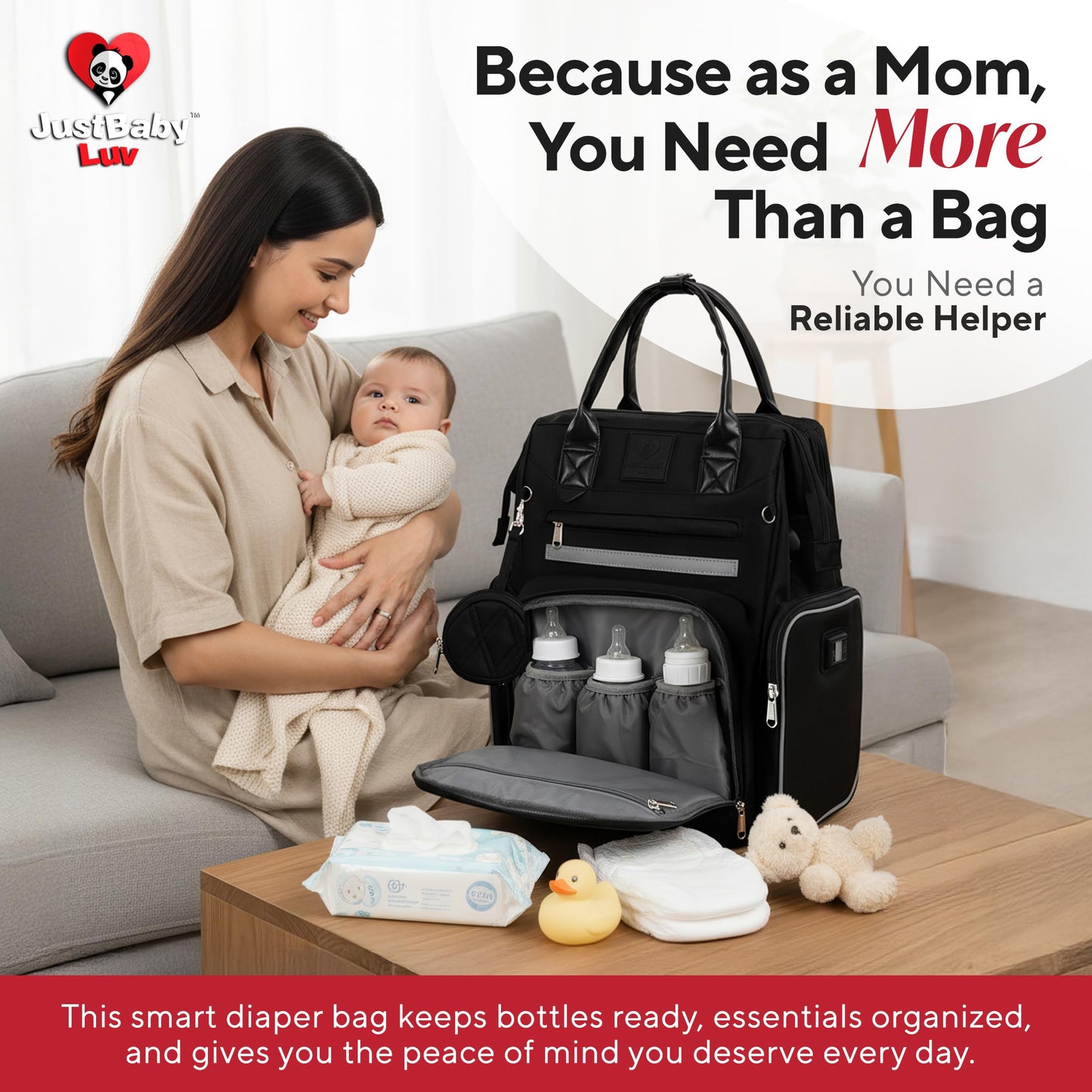 Award-Winning Baby Diaper Bag Backpack with Changing Station –Large Multifunction Waterproof Diaper Bag, Warm Bottle Pockets, Travel Baby Organizer Mom & Dad, Newborn Baby Essentials, Newborn Gift
