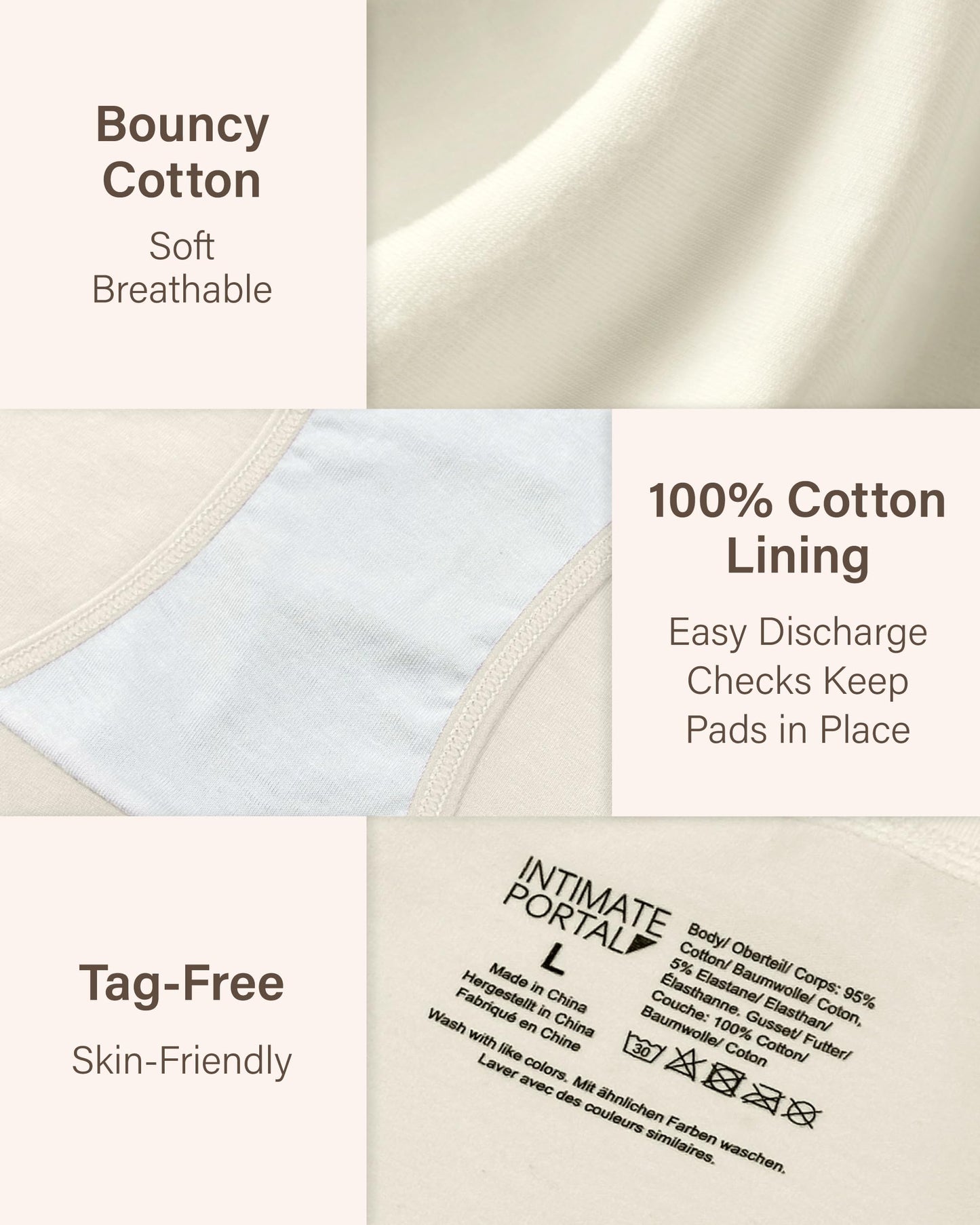 Intimate Portal Cotton Maternity Underwear Under the Bump Pregnancy Postpartum Bikini Panties
