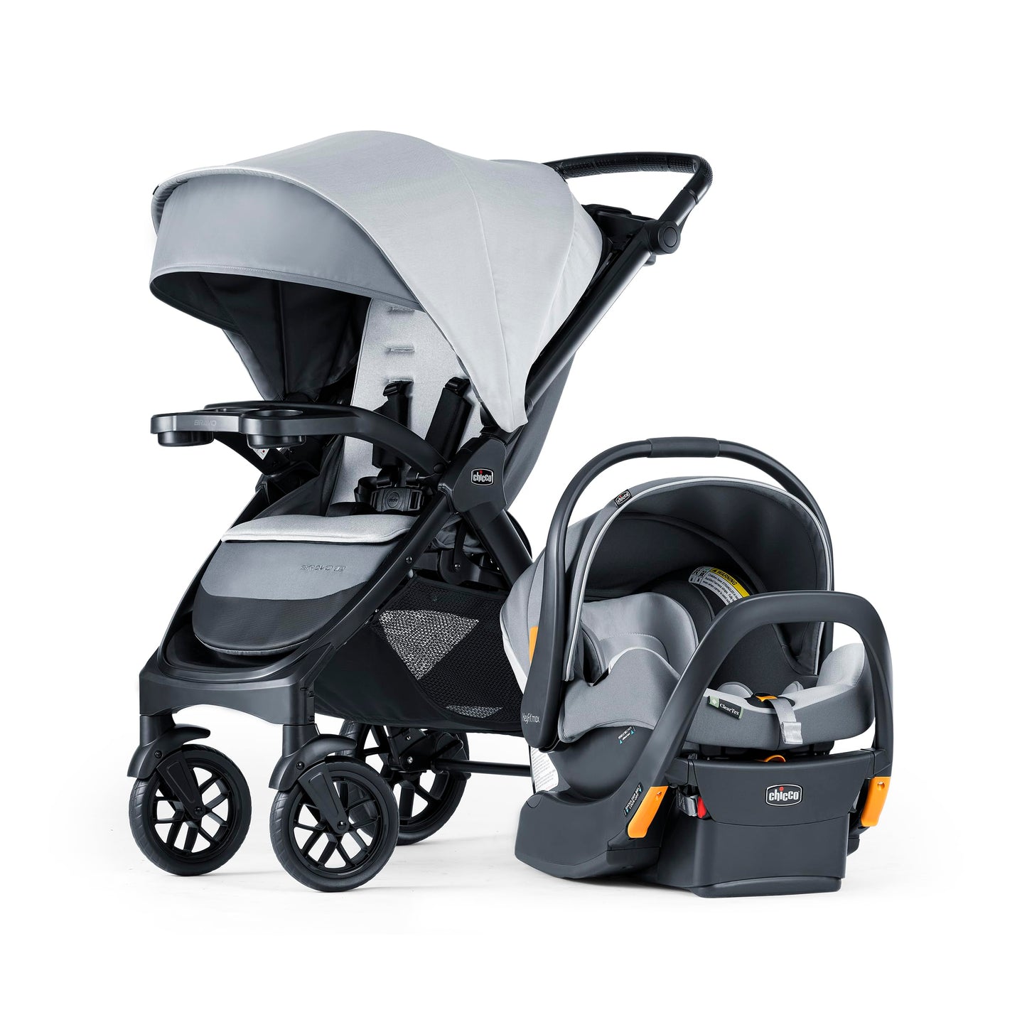 Chicco Bravo® 3-in-1 Trio Travel System, Bravo® Quick-Fold Stroller with KeyFit® 30 Infant Car Seat and Base, Car Seat and Stroller Combo | Parker