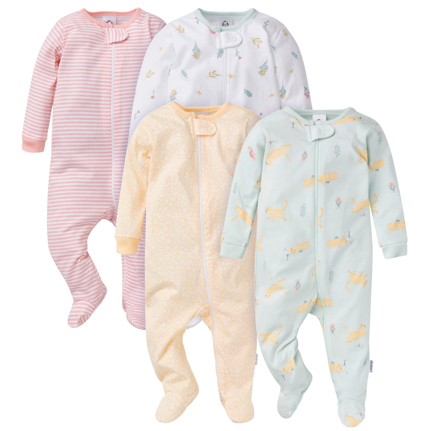 Gerber Baby-Girls 4 Pack Sleep 'N Play Footie