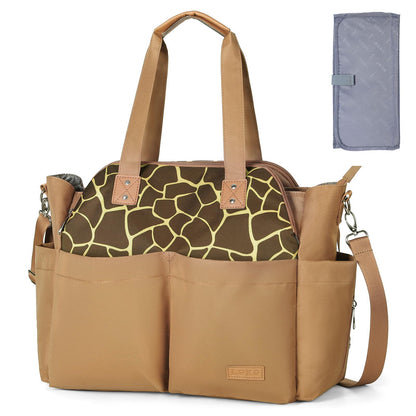 Lekebaby Diaper Bag Tote, 17 Pockets Large Travel Diaper Tote Waterproof with Portable Changing Pad, Mom Crossbody Hospital Bag for Labor Delivery, Baby Essentials for Newborn Gifts, Grey