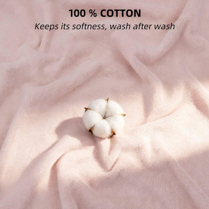 LifeTree 1 Pack Baby Hooded Towel with 1 Pack Washcloth for Newborn, 100% Cotton Bath Towel for Babies, Infant, Toddler and Kids, Thick,Soft and Absorbent, 30 * 30 Inches, Newborn Essentials, Pink