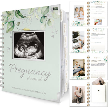 Pregnancy Journal for First Time Moms Gifts - 90 Pages Hardcover Pregnancy Memory Book, Beautiful & Cute Baby Book Keepsake, Ultrasound Baby Scrapbook, Mom To Be Gift (Alpine)