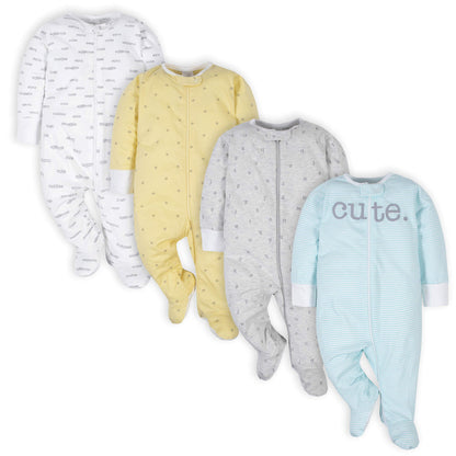 Gerber Baby-Girls 4 Pack Sleep 'N Play Footie